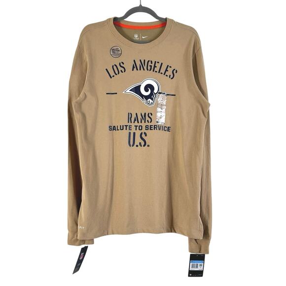 Los Angeles Rams Salute to Service Nike Performance Long Sleeve T-Shirt Tan - Picture 4 of 13